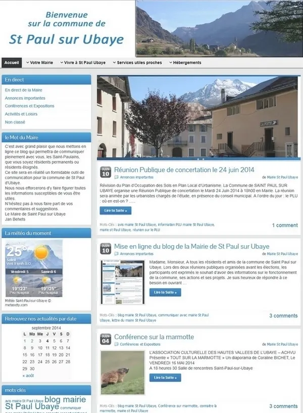 Création d’un blog pour la mairie de St Paul sur Ubaye