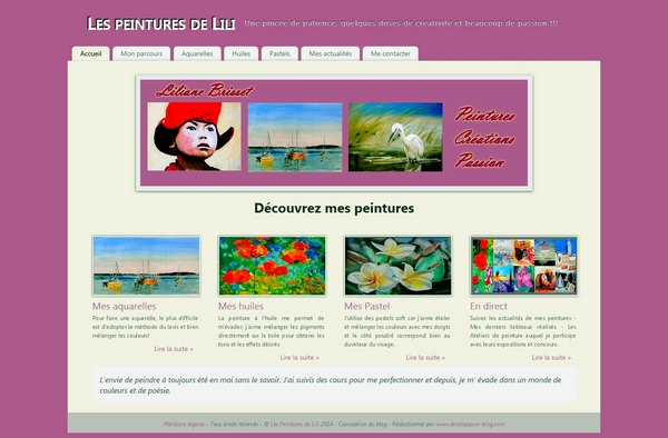 Création du site pour l’artiste peintre Lili