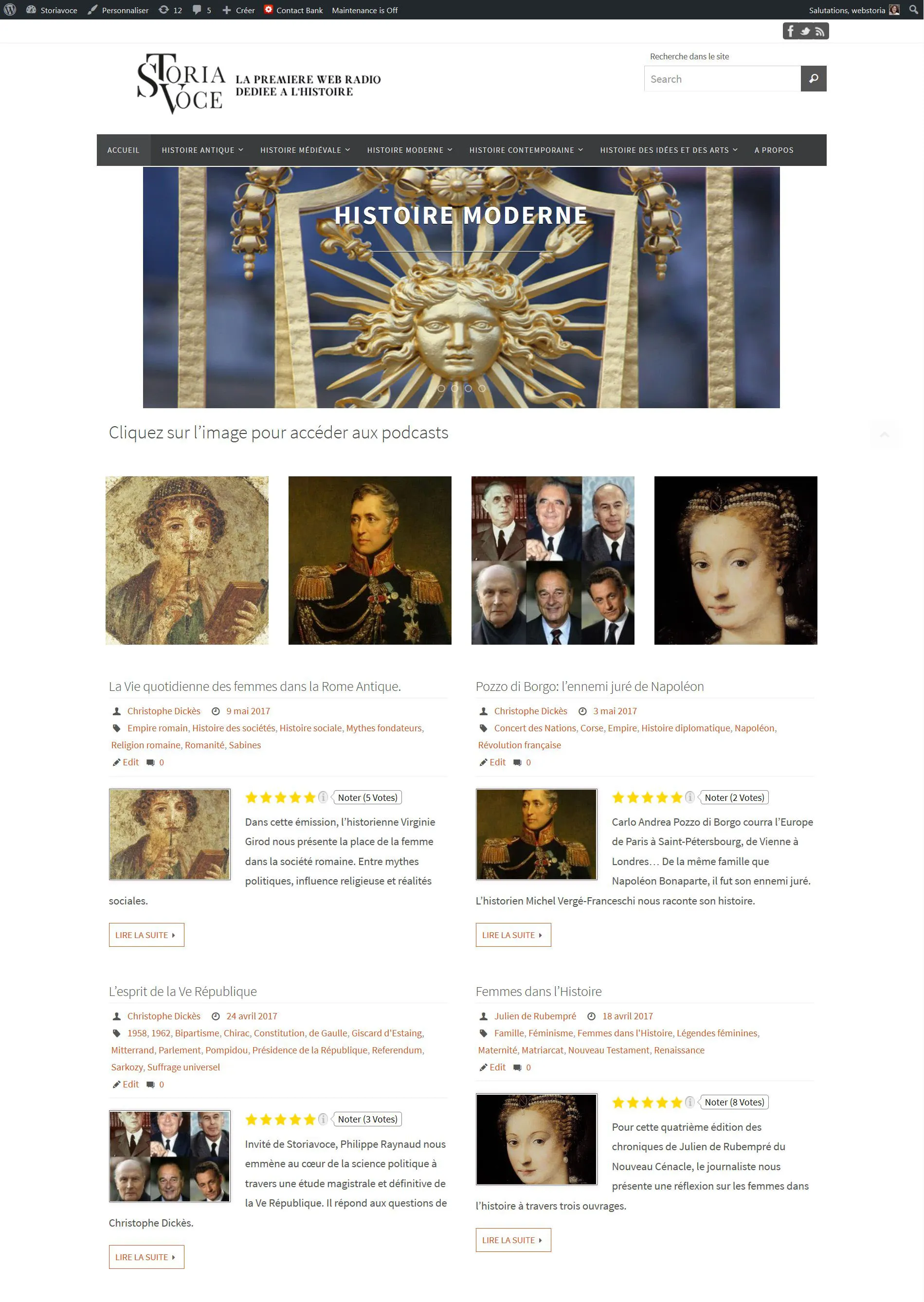 Création Blog Storiavoce, Christophe Dickès Historien